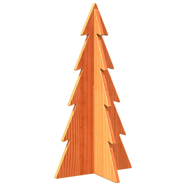 Wooden Christmas Tree - Rustic Wax Brown, Solid Pinewood, 59.5 cm Tall, Perfect for Indoor Holiday Decoration - Premium  from Home Treasures - Just £19.99! Shop now at Home Treasures