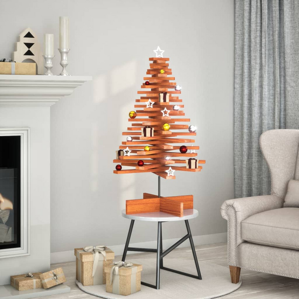 Rustic Solid Pine Wooden Christmas Tree - Customizable, Rotating Branches, Wax Brown, Durable & Eco-Friendly Holiday Decoration - Premium  from Home Treasures - Just £79.99! Shop now at Home Treasures