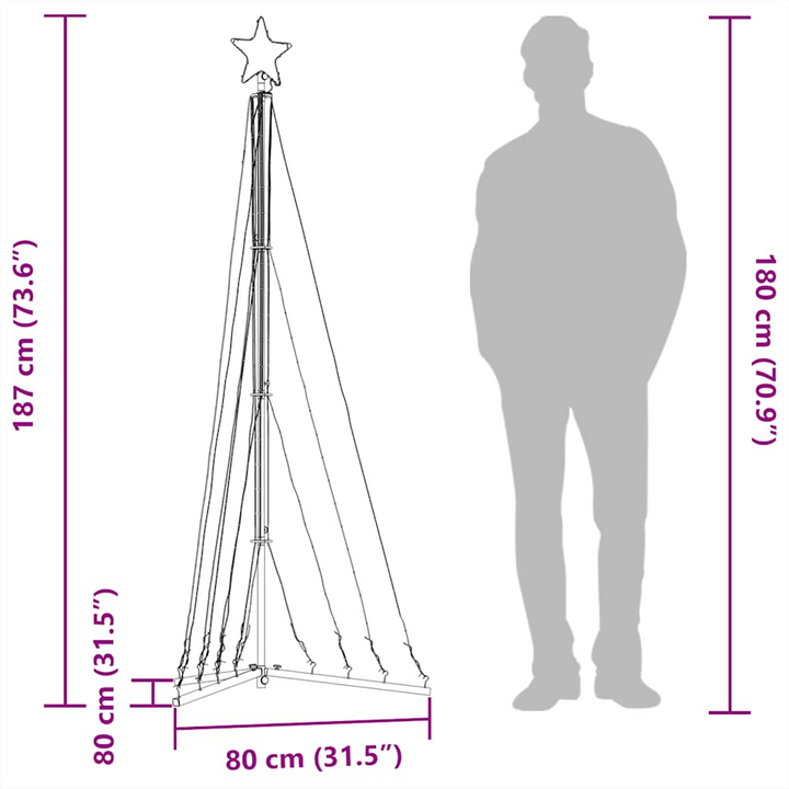 Christmas Tree Light with 339 Blue LEDs - 187 cm Festive Holiday Decoration - Premium  from Home Treasures - Just £31.99! Shop now at Home Treasures