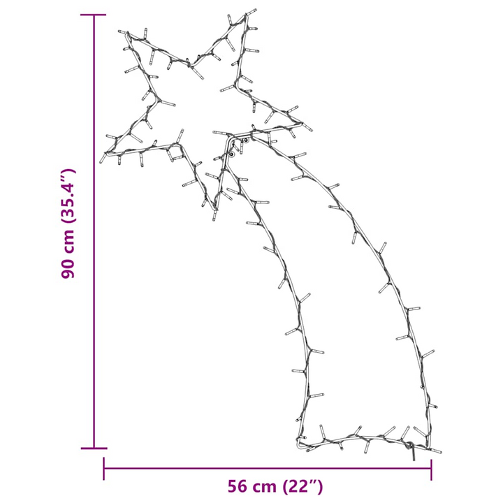 Warm White Shooting Star Christmas Lights – 115 LED Silhouette for Festive Decor - Premium  from Home Treasures - Just £26.99! Shop now at Home Treasures