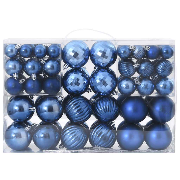 Christmas Baubles Set of 100 - Blue Ornaments in Multiple Sizes (3/4/6 cm) for Festive Decoration - Premium  from Home Treasures - Just £18.99! Shop now at Home Treasures