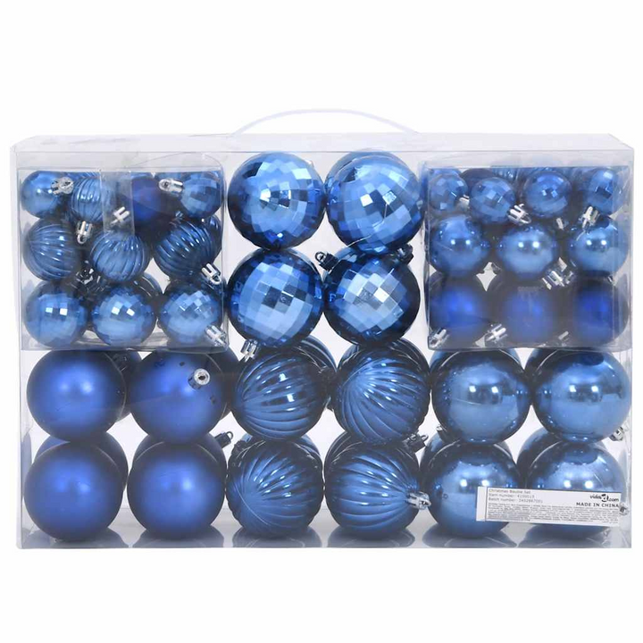 Christmas Baubles Set of 100 - Blue Ornaments in Multiple Sizes (3/4/6 cm) for Festive Decoration - Premium  from Home Treasures - Just £18.99! Shop now at Home Treasures