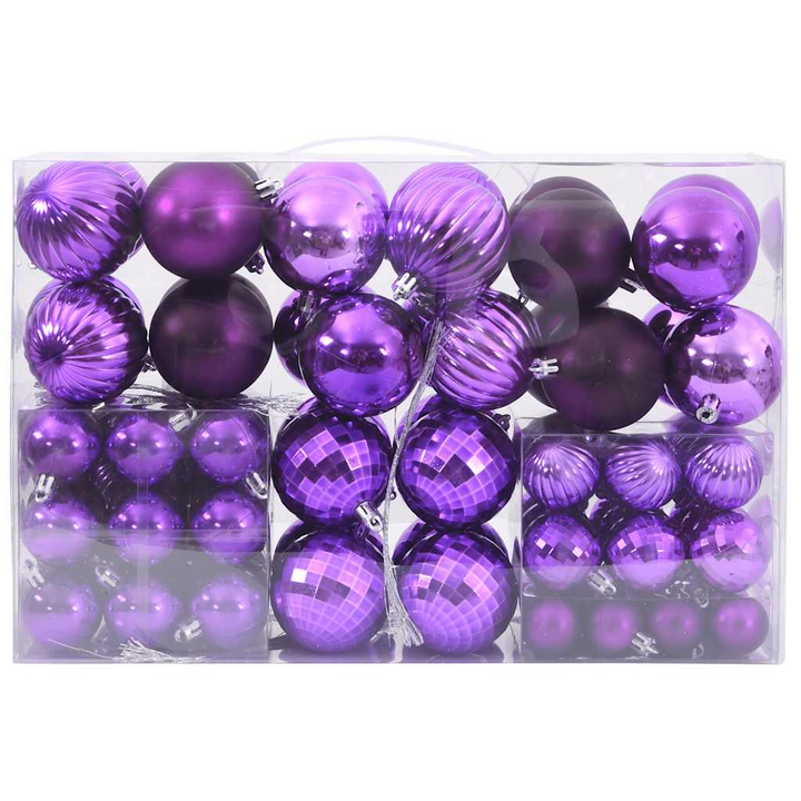 Christmas Baubles 100 pcs - Lila, Durable Plastic, Various Sizes (Ø3/4/6 cm) - Perfect for Festive Decoration - Premium  from Home Treasures - Just £18.99! Shop now at Home Treasures