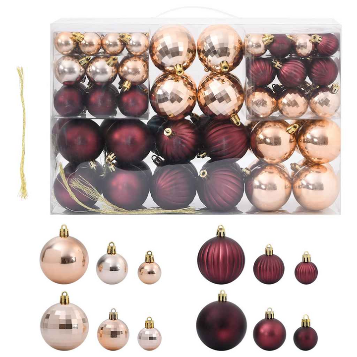 Christmas Baubles - Champagne & Dark Brown, Ø3/4/6 cm - Elegant Xmas Tree Ornaments - Premium  from Home Treasures - Just £21.99! Shop now at Home Treasures