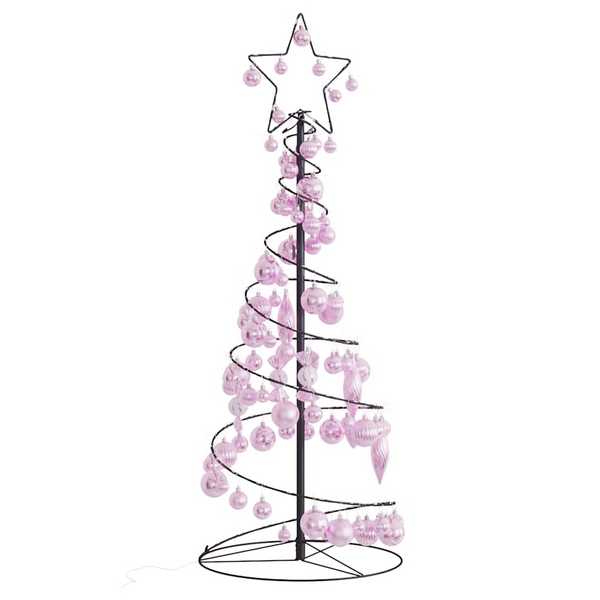 Christmas Tree Light Cone with Baubles, 80 Warm White LEDs, 8 Lighting Modes, Indoor and Outdoor Use - Premium  from Home Treasures - Just £54.99! Shop now at Home Treasures