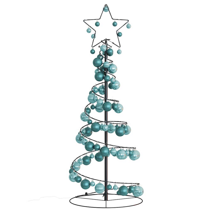 Festive Christmas Tree Light Cone with 80 LEDs & Baubles - Warm White, 120 cm - Premium  from Home Treasures - Just £56.99! Shop now at Home Treasures