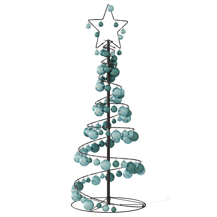 Festive Christmas Tree Light Cone with 80 LEDs & Baubles - Warm White, 120 cm - Premium  from Home Treasures - Just £56.99! Shop now at Home Treasures