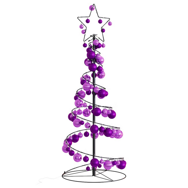 Christmas Tree Light Cone with Baubles & 80 Warm White LEDs - Festive Holiday Lighting with 8 Modes & Secure Installation - Premium  from Home Treasures - Just £56.99! Shop now at Home Treasures