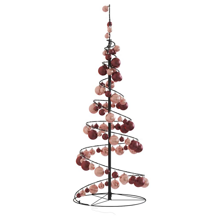 Christmas Tree Light Cone with Baubles and 80 Warm White LEDs - 120cm Festive Decoration - Premium  from Home Treasures - Just £57.99! Shop now at Home Treasures