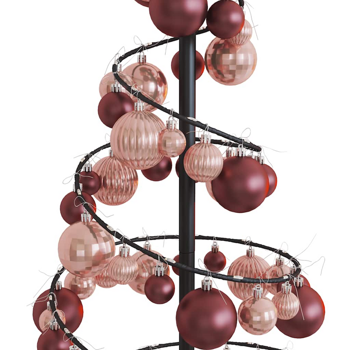 Christmas Tree Light Cone with Baubles and 80 Warm White LEDs - 120cm Festive Decoration - Premium  from Home Treasures - Just £57.99! Shop now at Home Treasures