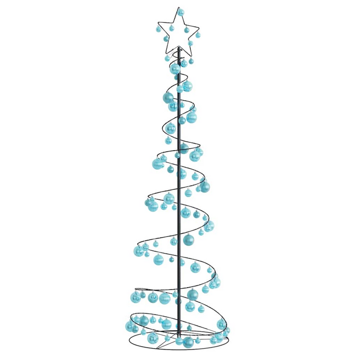 Christmas Tree Light Cone with Baubles and 120 Warm White LEDs, 8 Lighting Modes, Metal Frame, Easy Setup & Storage - Premium  from Home Treasures - Just £96.99! Shop now at Home Treasures