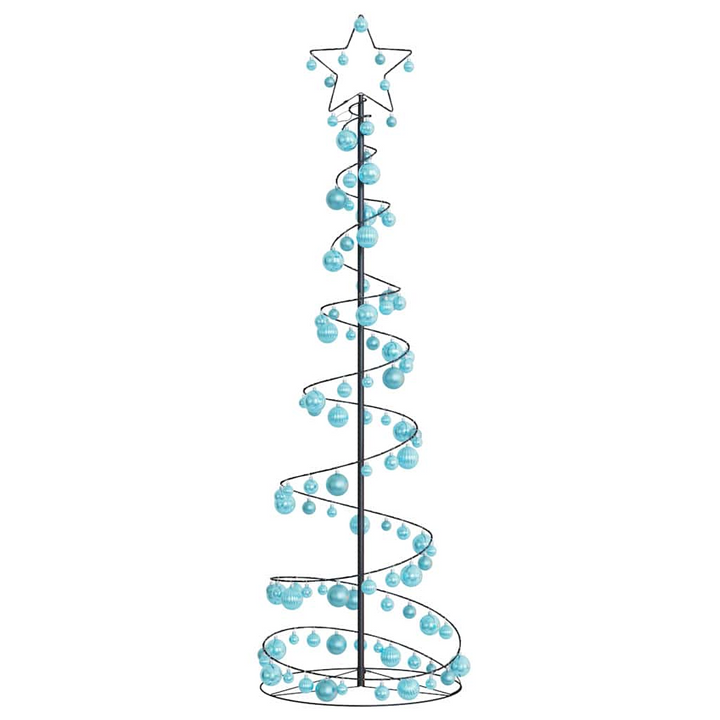 Christmas Tree Light Cone with Baubles and 120 Warm White LEDs, 8 Lighting Modes, Metal Frame, Easy Setup & Storage - Premium  from Home Treasures - Just £96.99! Shop now at Home Treasures