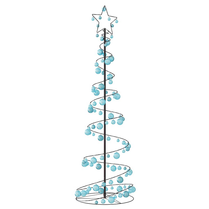 Christmas Tree Light Cone with Baubles and 120 Warm White LEDs, 8 Lighting Modes, Metal Frame, Easy Setup & Storage - Premium  from Home Treasures - Just £96.99! Shop now at Home Treasures