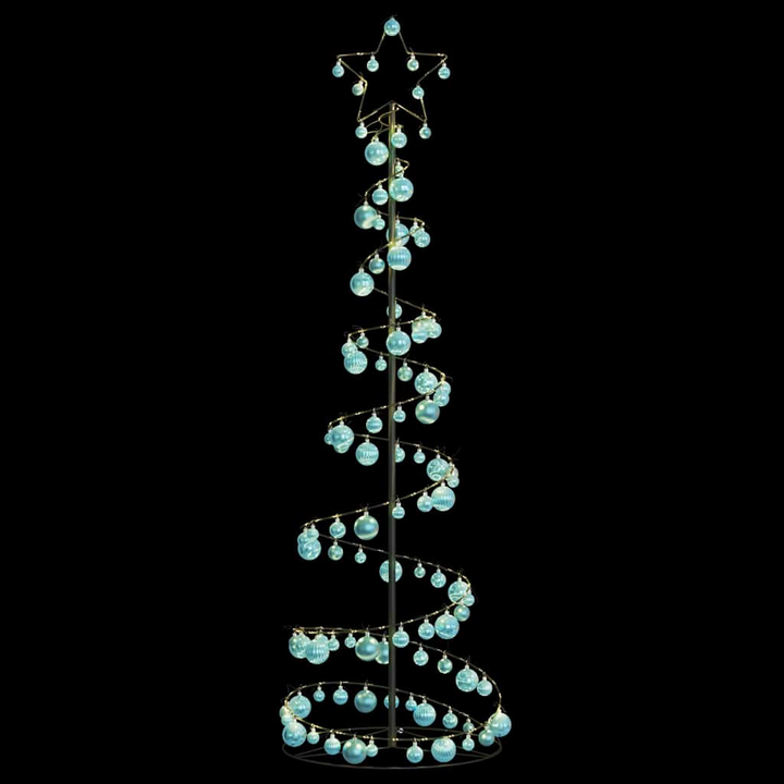 Christmas Tree Light Cone with Baubles and 120 Warm White LEDs, 8 Lighting Modes, Metal Frame, Easy Setup & Storage - Premium  from Home Treasures - Just £96.99! Shop now at Home Treasures