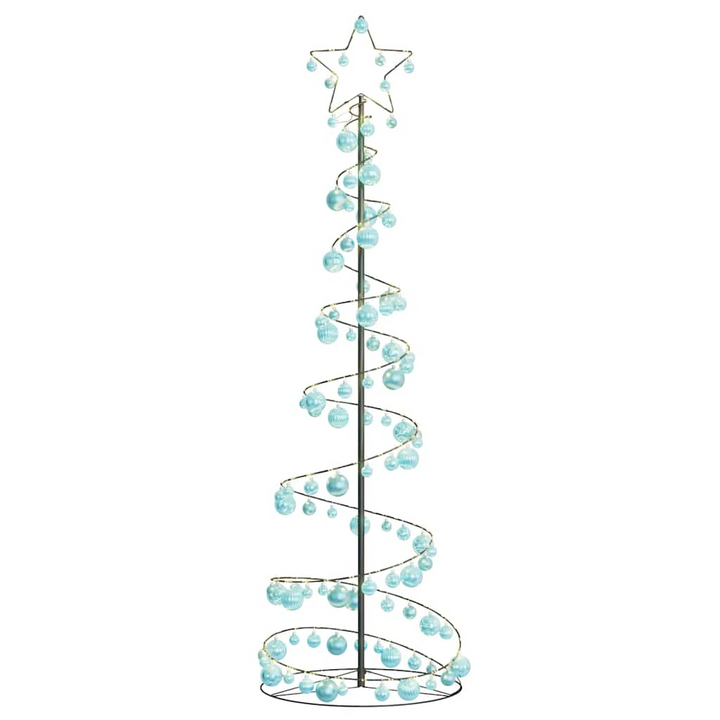 Christmas Tree Light Cone with Baubles and 120 Warm White LEDs, 8 Lighting Modes, Metal Frame, Easy Setup & Storage - Premium  from Home Treasures - Just £96.99! Shop now at Home Treasures