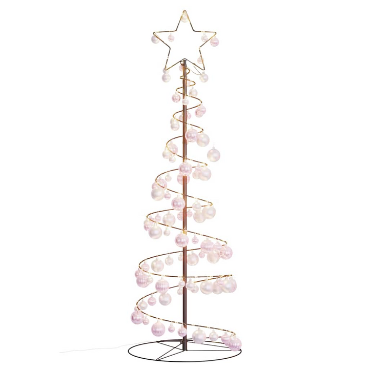 Christmas Tree Light Cone with Baubles and 100 Warm White LEDs – Perfect Festive Decoration - Premium  from Home Treasures - Just £77.99! Shop now at Home Treasures