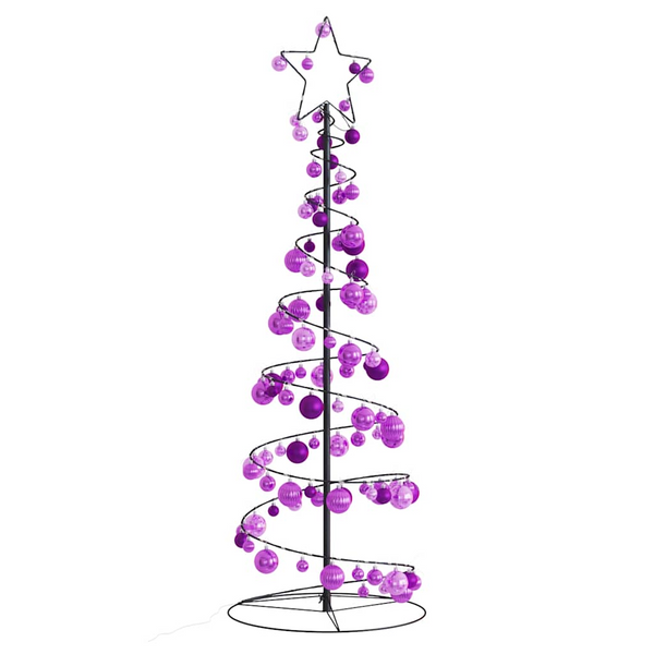 Christmas Tree Light Cone with Baubles and 100 Warm White LEDs - Enchanting Holiday Decoration - Premium  from Home Treasures - Just £80.99! Shop now at Home Treasures