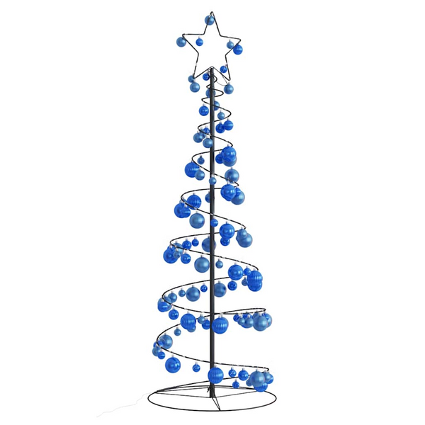 Christmas Tree Light Cone with Baubles and 100 Warm White LEDs - Festive Holiday Decoration - Premium  from Home Treasures - Just £80.99! Shop now at Home Treasures