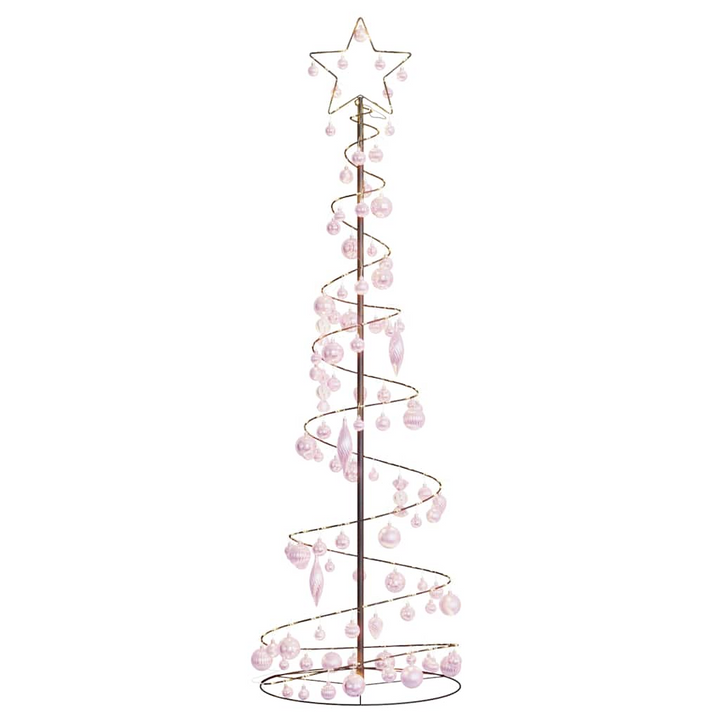 Christmas Tree Light Cone with Baubles and 120 Warm White LEDs - Festive Holiday Decoration - Premium  from Home Treasures - Just £88.99! Shop now at Home Treasures