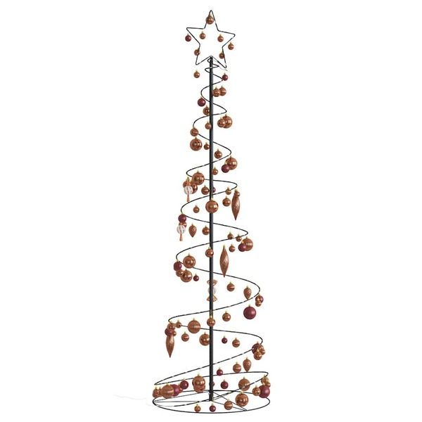 Christmas Tree Light Cone with Baubles and 120 Warm White LEDs – Festive Decoration with 8 Lighting Modes, Easy Setup & Storage - Premium  from Home Treasures - Just £89.99! Shop now at Home Treasures