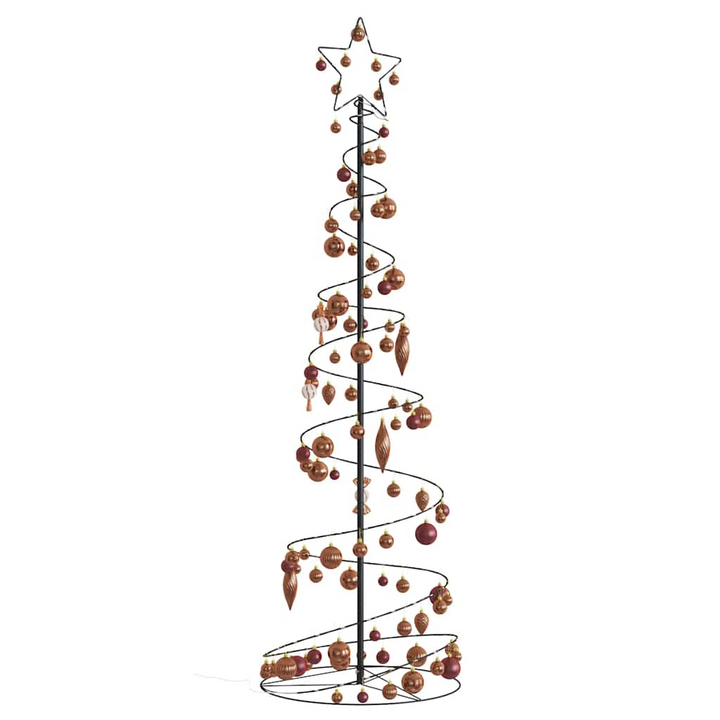 Christmas Tree Light Cone with Baubles and 120 Warm White LEDs – Festive Decoration with 8 Lighting Modes, Easy Setup & Storage - Premium  from Home Treasures - Just £89.99! Shop now at Home Treasures