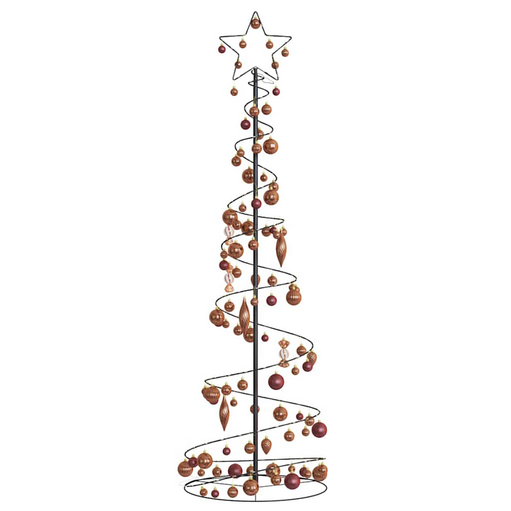 Christmas Tree Light Cone with Baubles and 120 Warm White LEDs – Festive Decoration with 8 Lighting Modes, Easy Setup & Storage - Premium  from Home Treasures - Just £89.99! Shop now at Home Treasures