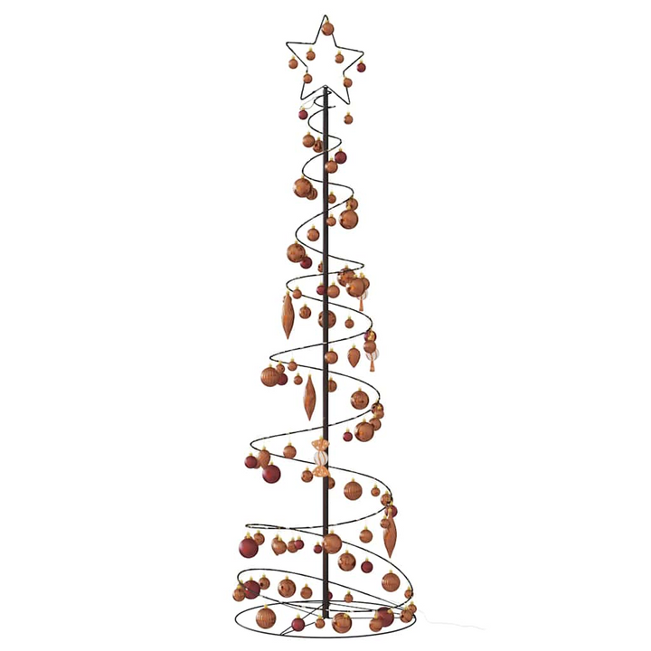 Christmas Tree Light Cone with Baubles and 120 Warm White LEDs – Festive Decoration with 8 Lighting Modes, Easy Setup & Storage - Premium  from Home Treasures - Just £89.99! Shop now at Home Treasures