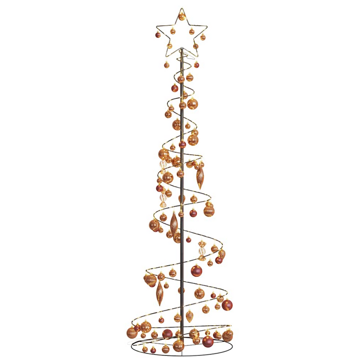 Christmas Tree Light Cone with Baubles and 120 Warm White LEDs – Festive Decoration with 8 Lighting Modes, Easy Setup & Storage - Premium  from Home Treasures - Just £89.99! Shop now at Home Treasures