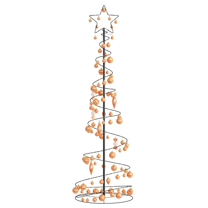 Christmas Tree Light Cone with 120 Warm White LEDs and Copper Baubles - Holiday Decoration with 8 Lighting Modes - Premium  from Home Treasures - Just £89.99! Shop now at Home Treasures