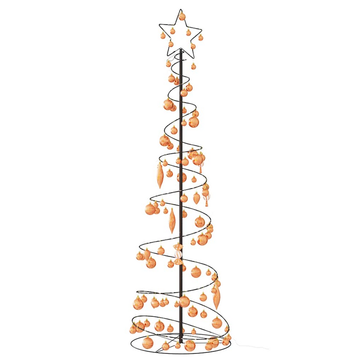 Christmas Tree Light Cone with 120 Warm White LEDs and Copper Baubles - Holiday Decoration with 8 Lighting Modes - Premium  from Home Treasures - Just £89.99! Shop now at Home Treasures