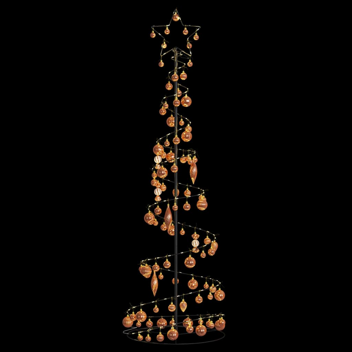 Christmas Tree Light Cone with 120 Warm White LEDs and Copper Baubles - Holiday Decoration with 8 Lighting Modes - Premium  from Home Treasures - Just £89.99! Shop now at Home Treasures