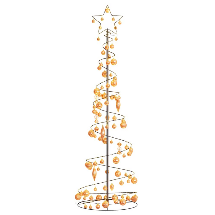 Christmas Tree Light Cone with 120 Warm White LEDs and Copper Baubles - Holiday Decoration with 8 Lighting Modes - Premium  from Home Treasures - Just £89.99! Shop now at Home Treasures