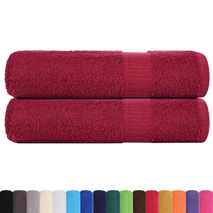 2-Piece Shower Towel Set - Bordeaux, 100% Cotton, 70x140 cm, 360 gsm - Ultra Soft & Absorbent Towels - Premium  from Home Treasures - Just £24.99! Shop now at Home Treasures