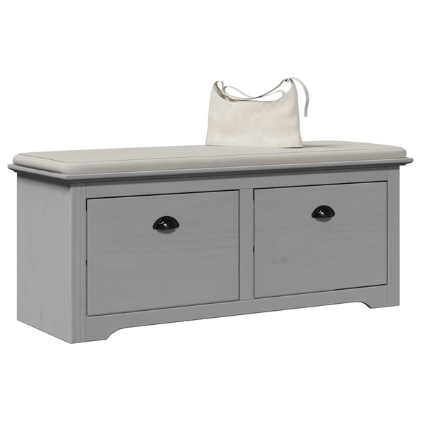 Elegant Hallway Bench BODO Grey 114x40x45 cm - Ample Storage, Durable Pinewood Construction - Premium  from Home Treasures - Just £132.99! Shop now at Home Treasures