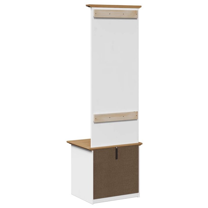 Elegant Hallway Cabinet with Hooks - BODO Collection, White & Brown, 50x40x157 cm - Space-Saving Storage Solution - Premium  from Home Treasures - Just £108.99! Shop now at Home Treasures