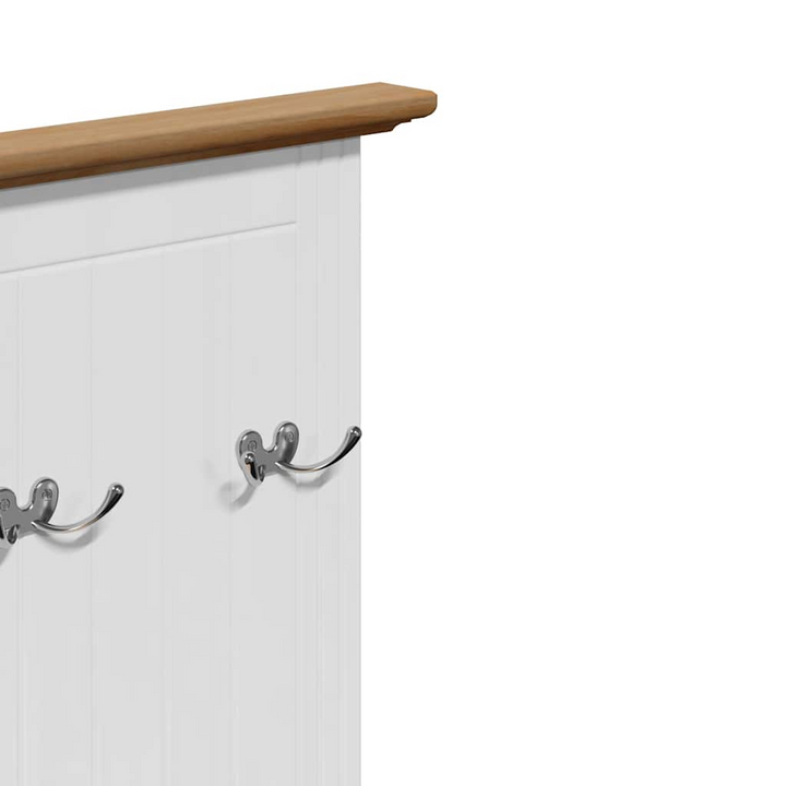 Elegant Hallway Cabinet with Hooks - BODO Collection, White & Brown, 50x40x157 cm - Space-Saving Storage Solution - Premium  from Home Treasures - Just £108.99! Shop now at Home Treasures