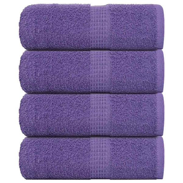 Luxurious 4-Piece Purple Guest Towels Set - 100% Cotton, Soft & Absorbent, 30x50 cm - Premium  from Home Treasures - Just £17.99! Shop now at Home Treasures