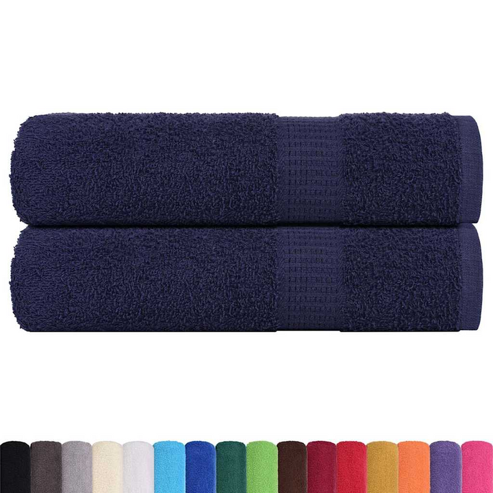 2-Piece Hand Towels Set, Navy Blue, 50x100 cm, 360 gsm, 100% Cotton, Soft & Absorbent - Premium  from Home Treasures - Just £18.99! Shop now at Home Treasures