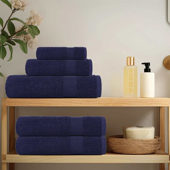 2-Piece Hand Towels Set, Navy Blue, 50x100 cm, 360 gsm, 100% Cotton, Soft & Absorbent - Premium  from Home Treasures - Just £18.99! Shop now at Home Treasures