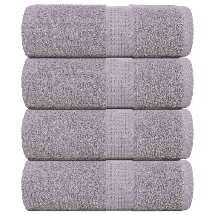 Guest Towels, Set of 4, Grey, 30x50 cm, Ultra-Soft 360 GSM 100% Cotton, Highly Absorbent, Machine Washable - Premium  from Home Treasures - Just £17.99! Shop now at Home Treasures