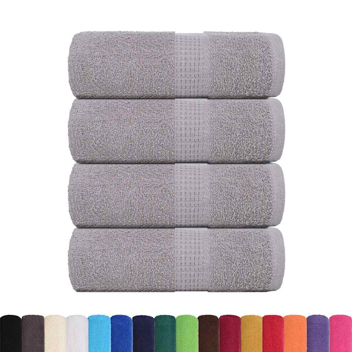 Guest Towels, Set of 4, Grey, 30x50 cm, Ultra-Soft 360 GSM 100% Cotton, Highly Absorbent, Machine Washable - Premium  from Home Treasures - Just £17.99! Shop now at Home Treasures