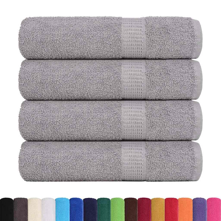 Premium Grey Shower Towels, Set of 4 - 70x140 cm, 360 gsm, 100% Cotton, Soft & Absorbent - Premium  from Home Treasures - Just £38.99! Shop now at Home Treasures