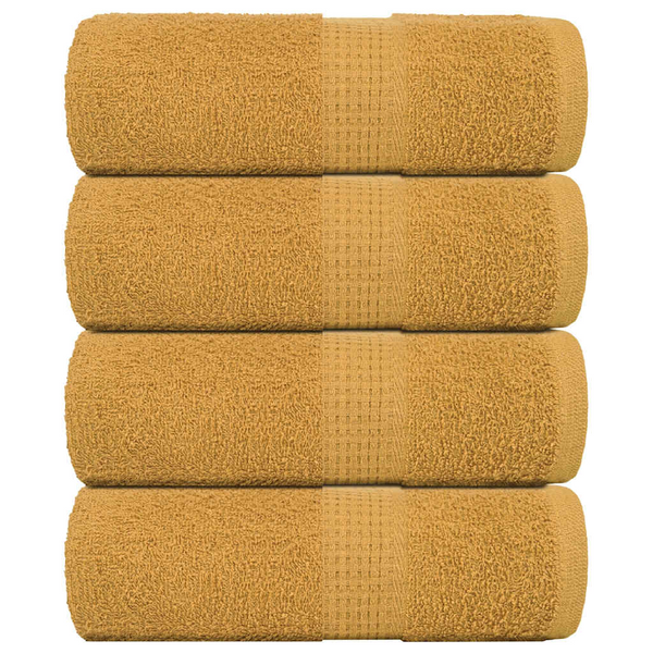 Gold Soap Towels, Set of 4 - 100% Cotton, Ultra-Soft, 30x30 cm, Highly Absorbent, Machine Washable, OEKO-TEX Certified - Premium  from Home Treasures - Just £15.99! Shop now at Home Treasures