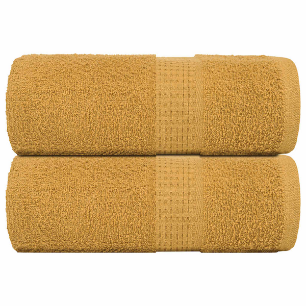 Gold Soap Towels Set of 2 - 100% Cotton, Soft & Absorbent, 30x30 cm, 360 gsm - Premium  from Home Treasures - Just £13.99! Shop now at Home Treasures