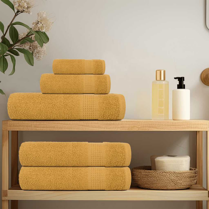 Set of 2 Shower Towels in Gold - 70x140 cm - 360 gsm - 100% Cotton | Soft & Absorbent Towels - OEKO-TEX Certified - Premium  from Home Treasures - Just £24.99! Shop now at Home Treasures