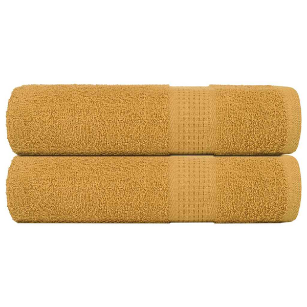 Gold Hand Towels, Set of 2 - 100% Cotton, 50x100 cm, 360 gsm, OEKO-TEX Certified - Premium  from Home Treasures - Just £18.99! Shop now at Home Treasures