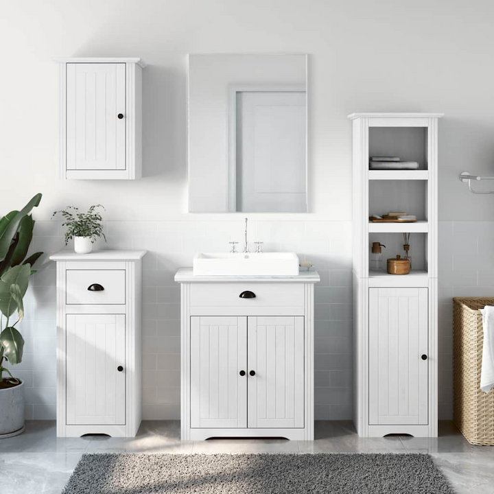 BODO 4 Piece Bathroom Furniture Set in White - Solid Pine & Engineered Wood, Ample Storage, Elegant Design - Premium  from Home Treasures - Just £392.99! Shop now at Home Treasures