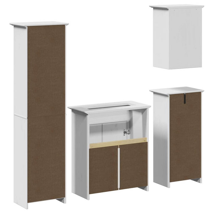 BODO 4 Piece Bathroom Furniture Set in White - Solid Pine & Engineered Wood, Ample Storage, Elegant Design - Premium  from Home Treasures - Just £392.99! Shop now at Home Treasures