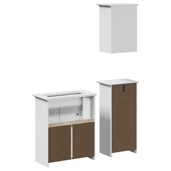 BODO 3 Piece Bathroom Furniture Set - White Solid Pinewood & Engineered Wood, Modern Design with Ample Storage - Premium  from Home Treasures - Just £245.99! Shop now at Home Treasures