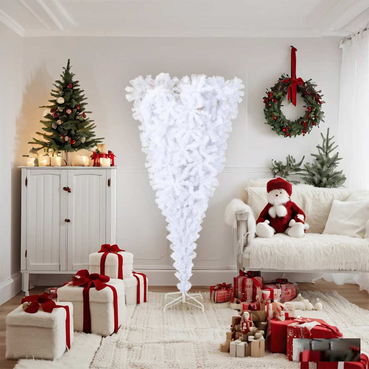 White Upside-down Artificial Christmas Tree with Stand – Festive and Unique Holiday Decoration - Premium  from Home Treasures - Just £30.99! Shop now at Home Treasures